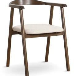 Nimara Jocelyn spisebordsstol i røget eg med beige stof sæde* Spisebordsstole