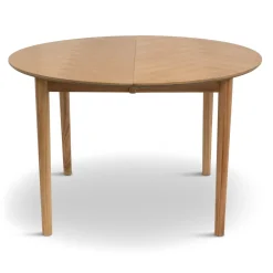 Nimara Joshua - Rundt spisebord i natur egefiner med udtræk 120/160/200 cm - Inkl. 2 Tillægsplader* Spiseborde