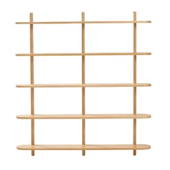 Nimara Juliet væghylde i eg med 5 hylder H:140 x D:22 x B:130 cm* Reoler|Opbevaring Til Stuen