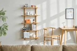Nimara Juliet væghylde i eg med 5 hylder H:140 x B:22 x B:75 cm* Reoler|Opbevaring Til Stuen