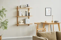Nimara Juliet væghylde i eg med 3 hylder H:100 x D:22 x B:90 cm* Reoler|Opbevaring Til Stuen