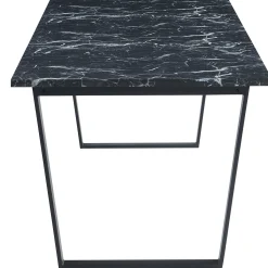 Nimara Karl spisebord i mat sort med marmor look - 210 x 90 cm* Spiseborde
