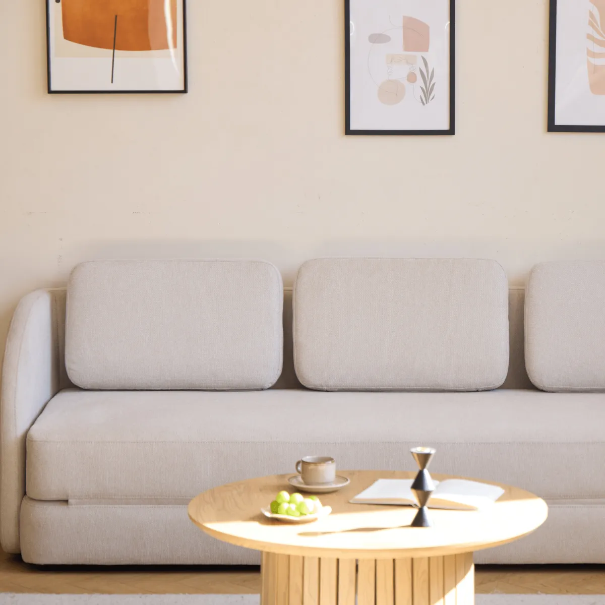 Nimara Katarina foldbar sovesofa beige L: 217 x D: 77/145 x H: 75 cm* Sofaer|Sovesofaer