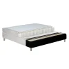 Nimara Kontinentalseng i beige 180x200 cm med 4 cm topmadras i PU-skum inkl. chrome ben* Alle Senge|Kontinentalsenge
