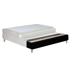 Nimara Kontinentalseng i beige 180x200 cm med 4 cm topmadras i PU-skum inkl. chrome ben* Alle Senge|Kontinentalsenge