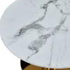 Nimara Lazio rundt sofabord i hvid marmor look med guld/messing ben Ø70 cm* Sofaborde