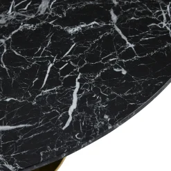 Nimara Lazio rundt sofabord i sort marmor look med guld ben - Ø70 cm* Sofaborde