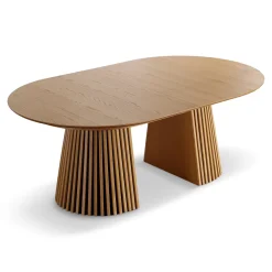Nimara Lewis - Lamel ovalt Spisebord I Egefiner med udtræk 200/250/300 CM - 2x tillægsplader medfølger* Spiseborde