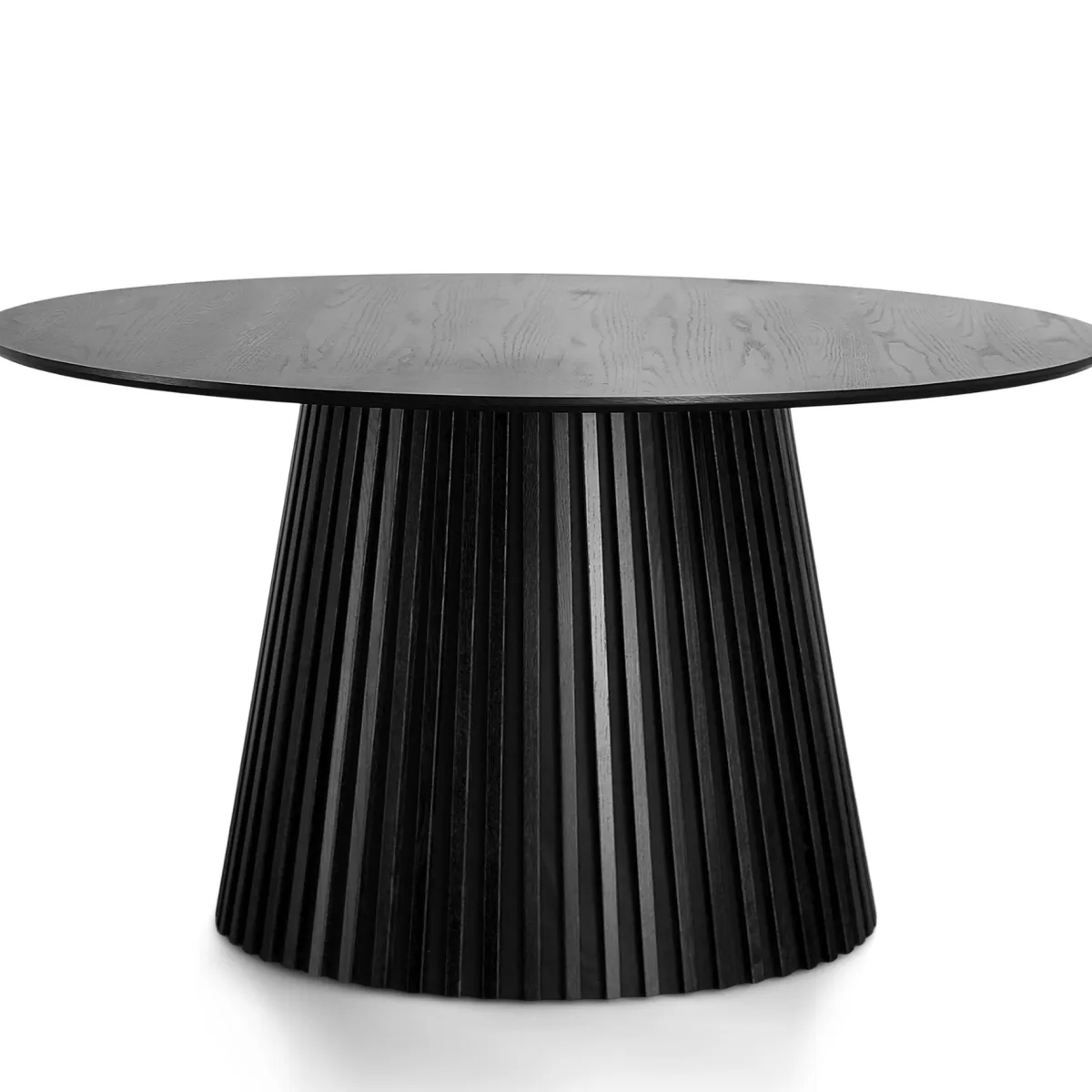 Nimara Lewis - Lamel rundt Spisebord I sort Egefiner Ø140 cm* Spiseborde