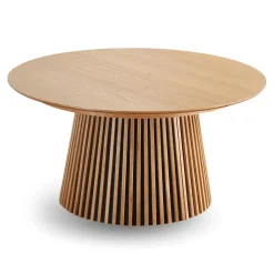 Nimara Lewis - Lamel rundt Spisebord I Egefiner med udtræk 150/190/230 CM - 2x tillægsplader medfølger* Spiseborde