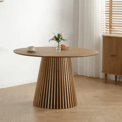 Nimara Lewis - Lamel rundt Spisebord I Egefiner Ø120 cm* Spiseborde
