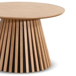 Nimara Lewis lamel sofabord naturlig egelook Ø70 cm* Sofaborde