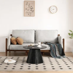 Nimara Lewis lamel sofabord sort Ø70 cm* Sofaborde