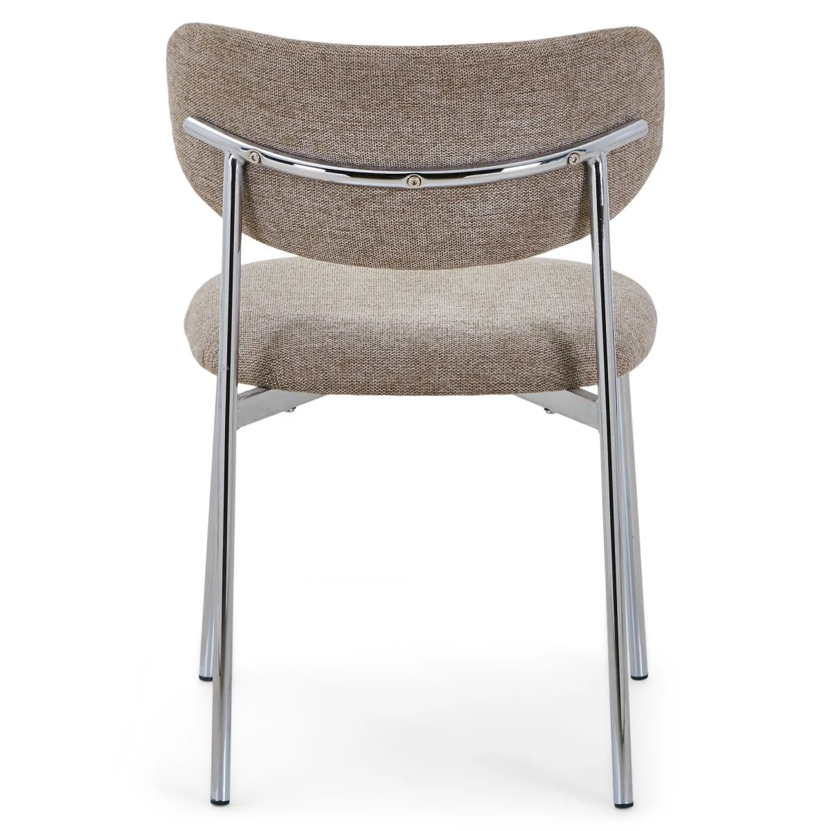 Nimara Lucinda spisebodsstol i chrome med sand tekstil* Spisebordsstole