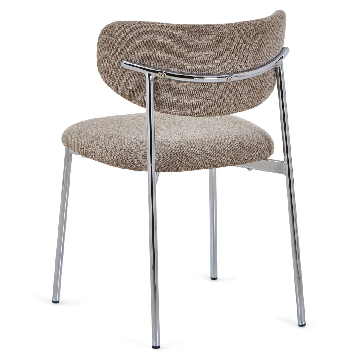 Nimara Lucinda spisebodsstol i chrome med sand tekstil* Spisebordsstole