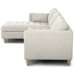Nimara Lulu - Højrevendt og venstrevendt vendbar chaiselong sofa lys beige - L: 215 x D: 82 x H: 78 cm* Sofaer