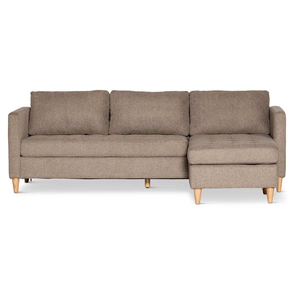 Nimara Lulu - Højrevendt og venstrevendt vendbar chaiselong sofa i sand - L: 215 x D: 82 x H: 78 cm* Sofaer