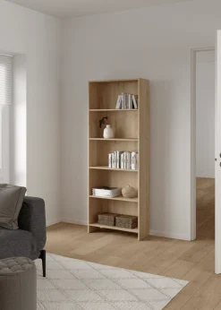 Nimara Maddie reol med 5 hylder i eg 175,5x66x25,5 cm* Reoler|Opbevaring Til Stuen