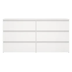 Nimara Maise kommode H:70 x B:138 x B:41 cm med 6 skuffer i hvid* Kommoder|Kommoder
