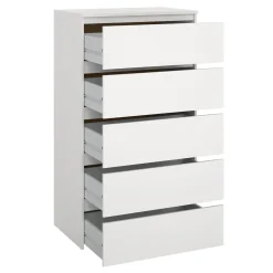 Nimara Maise kommode H:114 x B:65 x D:41 cm med 5 skuffer i hvid* Kommoder|Kommoder