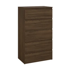Nimara Maise kommode H:114 x B:65 x D:41 cm med 5 skuffer i røget egelook* Kommoder|Kommoder