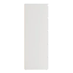 Nimara Maise kommode H:114 x B:65 x D:41 cm med 5 skuffer i hvid. Uden emballage / Mindre skader - se produktbeskrivelse (OUB12278)* Alle Møbler|Kommoder
