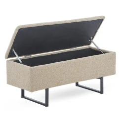 Nimara Malika bænk med opbevaring i beige boucle 95x35x40 cm* Bænke|Bænke