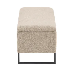 Nimara Malika bænk med opbevaring i beige boucle 95x35x40 cm* Bænke|Bænke
