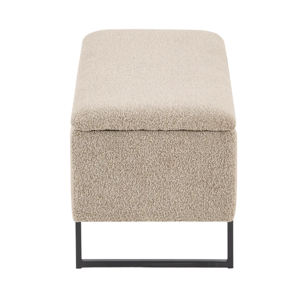 Nimara Malika bænk med opbevaring i beige boucle 95x35x40 cm* Bænke|Bænke