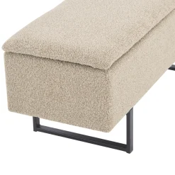 Nimara Malika bænk med opbevaring i beige boucle 95x35x40 cm* Bænke|Bænke