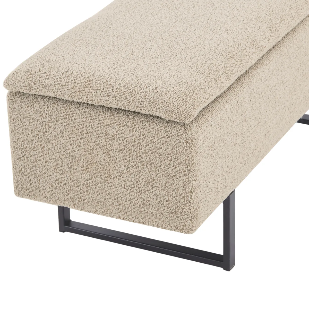 Nimara Malika bænk med opbevaring i beige boucle 95x35x40 cm* Bænke|Bænke