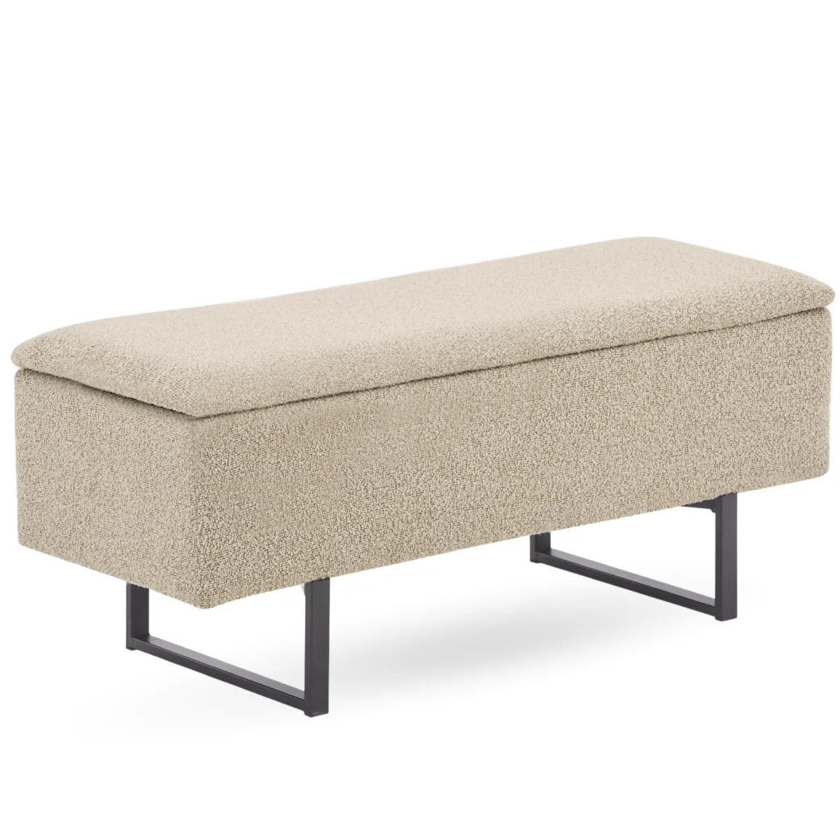 Nimara Malika bænk med opbevaring i beige boucle 95x35x40 cm* Bænke|Bænke