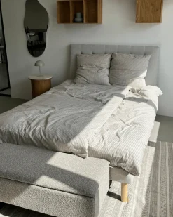 Nimara Malika bænk med opbevaring i beige boucle 95x35x40 cm* Bænke|Bænke