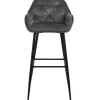 Nimara Mario barstol med ryglæn - Grå velour 65 cm* Barstole
