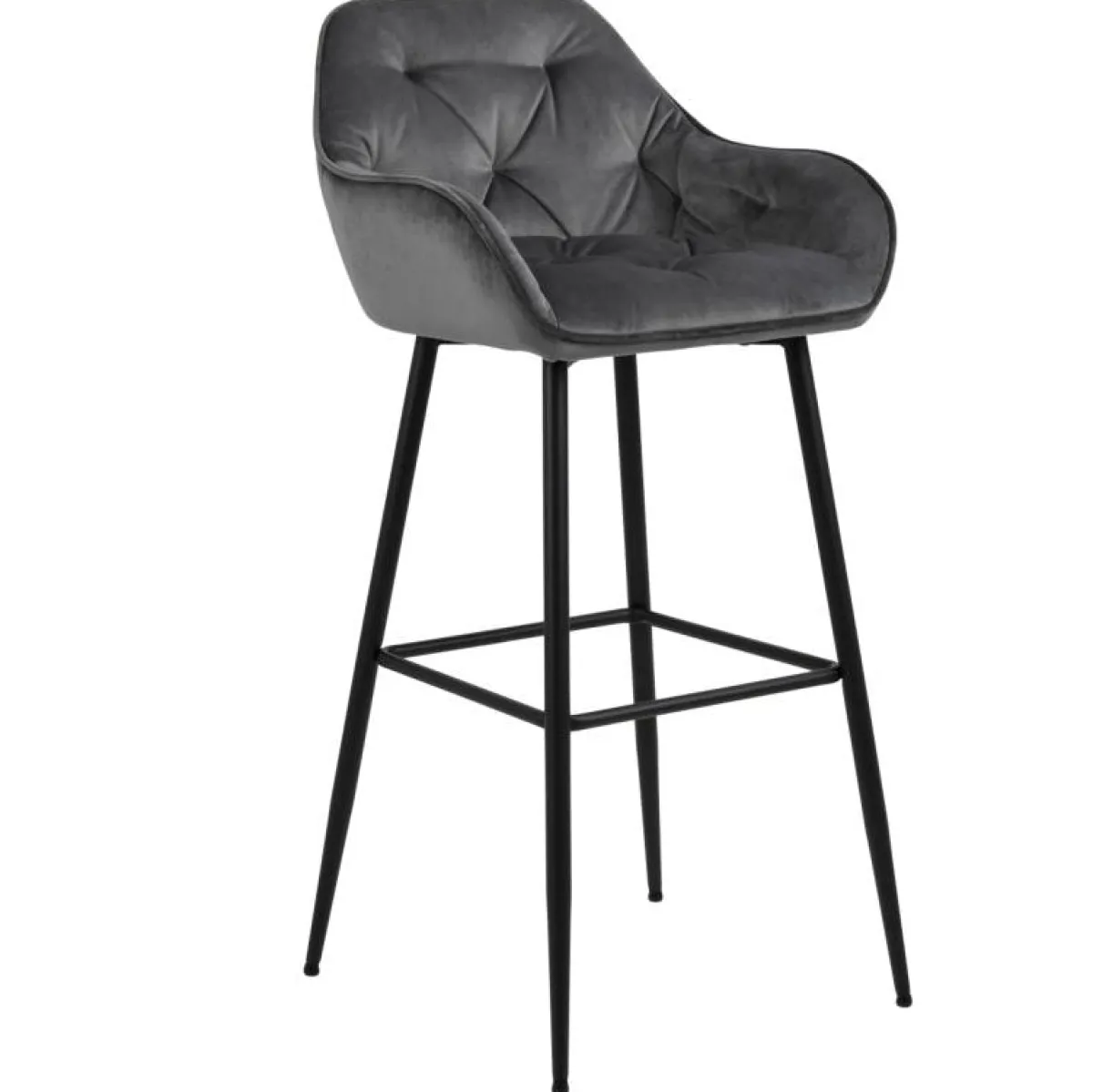 Nimara Mario barstol med ryglæn - Grå velour 65 cm* Barstole