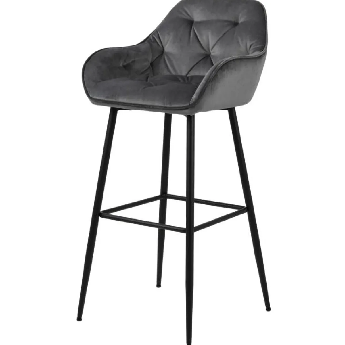 Nimara Mario barstol med ryglæn - Grå velour 65 cm* Barstole