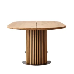 Nimara Matteo - Plankebord med lamelfod i olieret/natur massiv eg 240x120x77 cm* Spiseborde