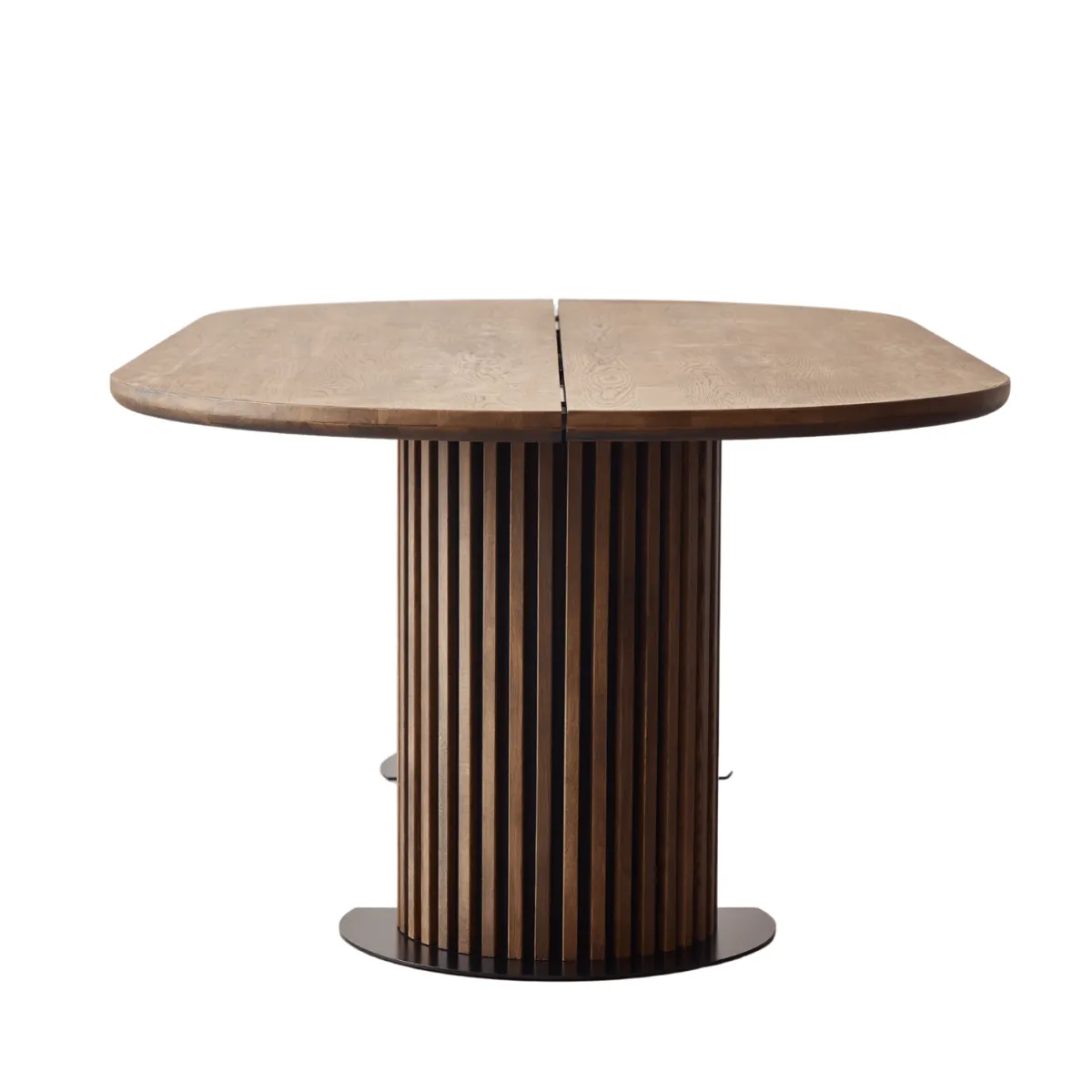 Nimara Matteo - Plankebord med lamelfod i røget massiv eg 240x120x77 cm* Spiseborde