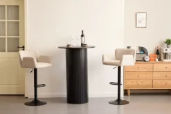 Nimara Melody Barstol - beige tekstil med justerbar højde og drejefunktion* Barstole