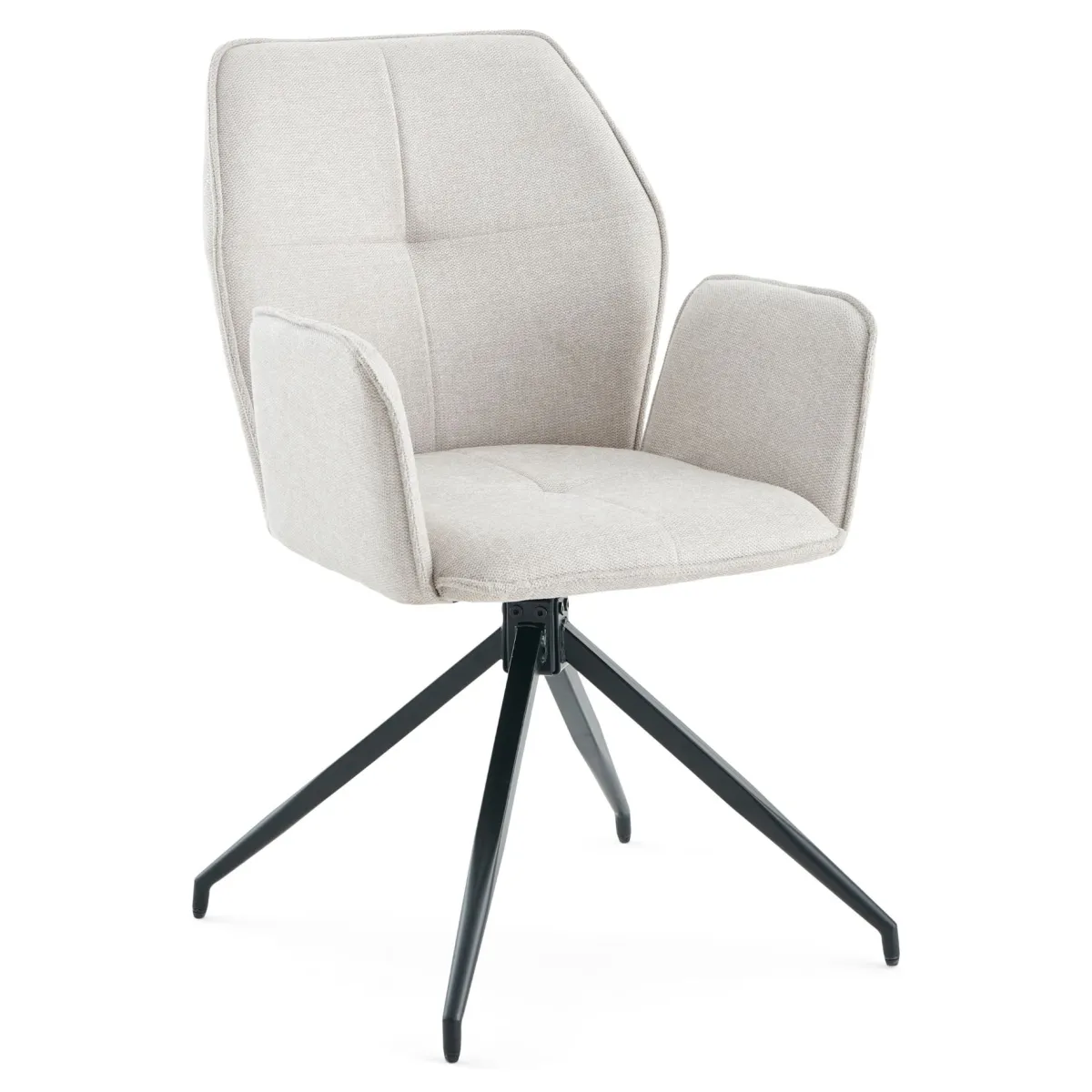 Nimara Minna Spisebordsstol - beige tekstil med drejefunktion 360 grader* Spisebordsstole