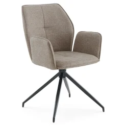 Nimara Minna Spisebordsstol - sand tekstil med drejefunktion 360 grader* Spisebordsstole
