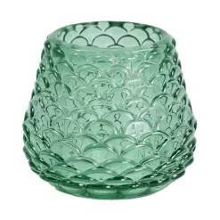 Nimara Naja glas fyrfadsstage grøn 7 cm* Lysestager