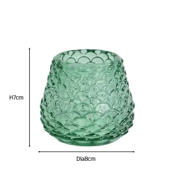 Nimara Naja glas fyrfadsstage grøn 7 cm* Lysestager