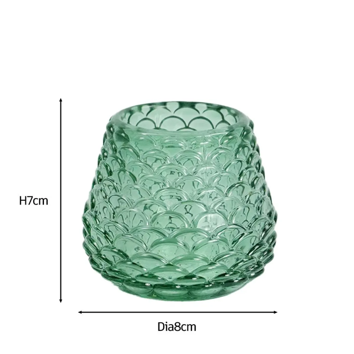 Nimara Naja glas fyrfadsstage grøn 7 cm* Lysestager