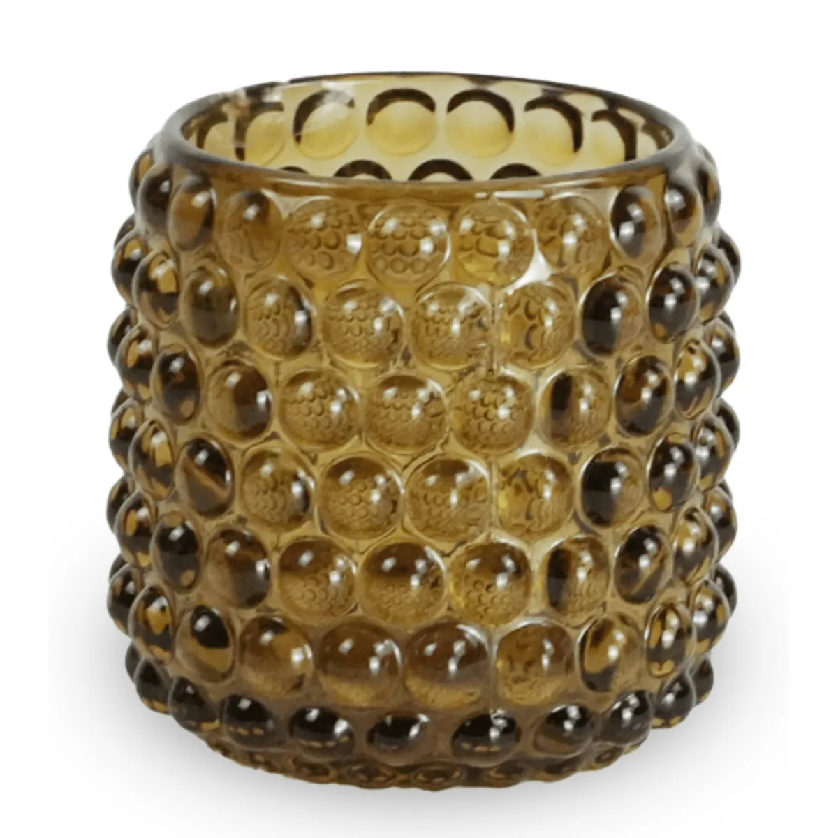 Nimara Nelly glas fyrfadsstage amber 8,5 cm* Lysestager
