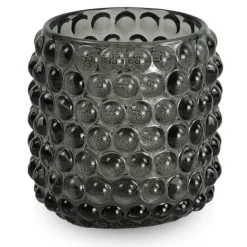 Nimara Nelly glas fyrfadsstage grå 8,5 cm* Lysestager