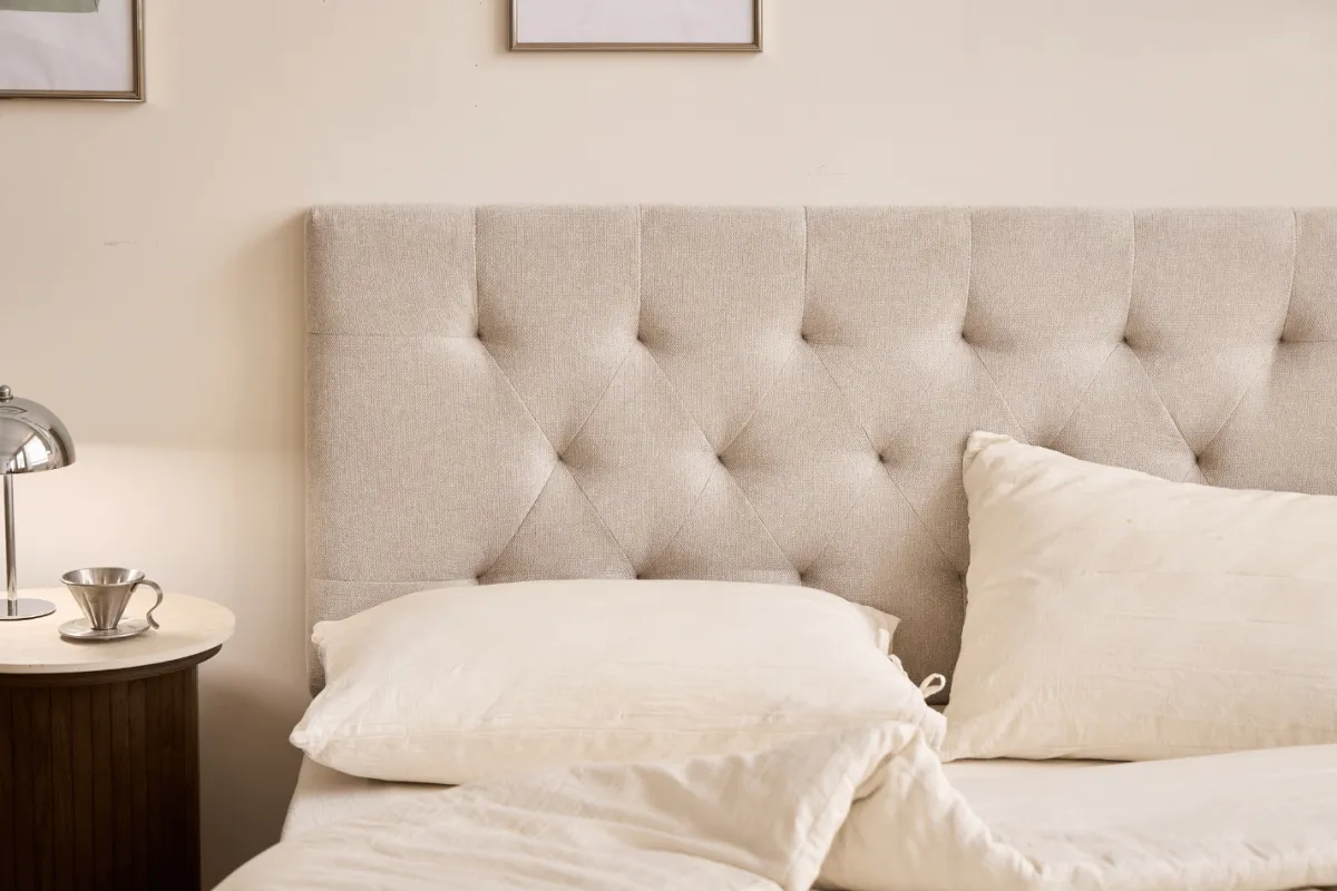 Nimara Nia sengegavl 140x63 cm i beige tekstil* Sengegavle|Alle Senge
