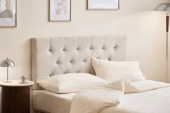 Nimara Nia sengegavl 180x63 cm i beige tekstil* Alle Senge|Alt Sengetilbehør