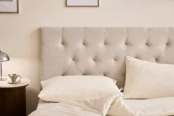 Nimara Nia sengegavl 180x63 cm i beige tekstil* Alle Senge|Alt Sengetilbehør