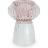 Nimara Nori glas fyrfadsstage lyserød/klar 13,5 cm* Lysestager